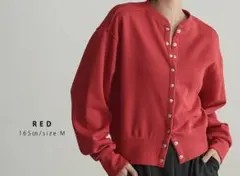 for／c　スナップボタンカーディガン　レッド