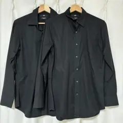 ユニクロ スーパーノンアイロンスリムフィットシャツ ブラック 2枚セット