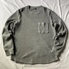 ト*屋様 00s UNIQLO サーマル ロンT ワッフル生地 グレー グランジ