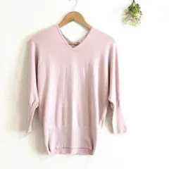 ROPÉ PICNIC 薄ピンク Vネック 七分袖 ニット 上品 38