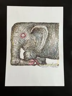 Masanori 原画 牛と鳥 アート作品 - メルカリ