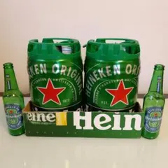 Heineken 空き缶 2個セット 5リットル　空き瓶2本付き