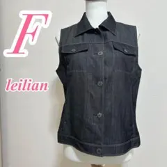 leilian レリアン ブラック ベスト F カジュアル 襟付き