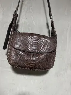 希少 kate spade パイソン型押し ブラウン ゴールドチェーン➕ - メルカリ