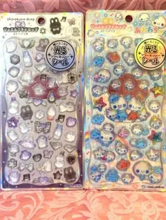 《正規品》光る あわわちゃん・シロクロ ジュエルプチドロップ 2シートセット