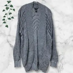 100%綿 ルー・トゥエンティワン カーディガン 厚手 ニット ネイビー L