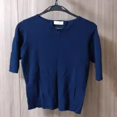 Té chichi ネイビー 半袖ニット M