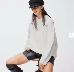 【新品未使用】GU パフィータッチローゲージクルーネックセーター（長袖）　S