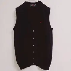 スクールベスト イーストボーイ ウール100% ブラック L サイズ