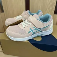 22.0cm アシックス　キッズ　 レーザービーム　スニーカー ピンク/水色