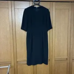 昭和ドレス 喪服 礼服 ブラックフォーマル 半袖ワンピース 9号