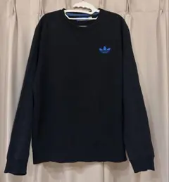 adidas スウェット トレフォイル刺繍ロゴ ブラック フェード Lサイズ