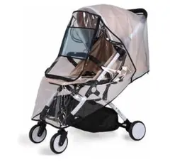 ☘️B型ベビーカー用 多機能レインカバー ブラック EVA素材 通気窓付