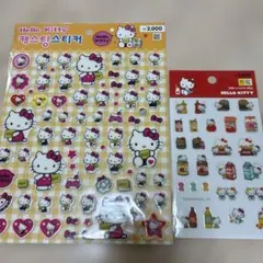 韓国限定　キティちゃんぷっくりシール　2枚セット