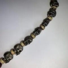 骸骨 ドクロ 頭蓋骨　一連ビーズ　アクセサリー　骨董