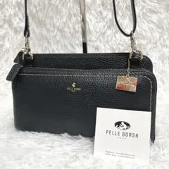 【美品】ペレボルサ レネット お財布ポシェット ショルダーバッグ ブラック 人気のサムネイル