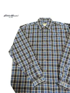 EddieBauer エディーバウアー　チェックシャツ　長袖　ボタンダウン M