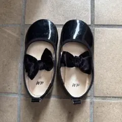 H&M ブラック リボン付きバレエシューズ 23
