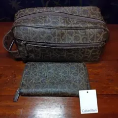 Calvin Klein ブラウン セカンドバッグと長財布セット