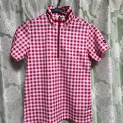 Kolwin レディース ハーフジップ シャツ M 赤と白のチェック
