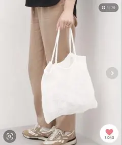 unbillion カシュカシュ cachecache ラメ糸編みトートバッグのサムネイル