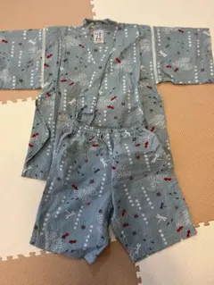 ミキハウス甚平 上下セット 120cm 青色