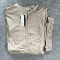 新品タグ付　ベージュ 長袖 シャツワンピース　春服