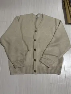 417 EDIFICEベージュVネックカーディガン