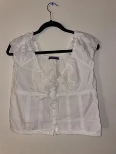 BRANDY MELVILLE ホワイトノースリーブシャツ