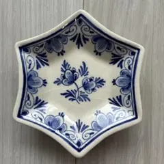 オランダ　デルフト焼き　女性陶芸家ハンドペイント　小皿のサムネイル
