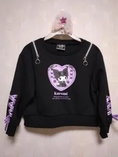 新品Kuromi トレーナー 黒色 120cm~