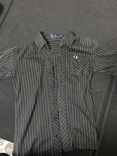 FRED PERRY ブラックストライプ シャツ Sサイズ