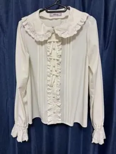 AnkRouge 長袖フリル白ブラウス