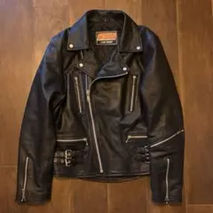 90s vintage ロンジャンレザーダブルライダースジャケット 古着