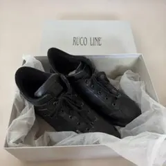 ルコライン RUCO LINE レザースニーカー ブラック サイズ37 箱付のサムネイル