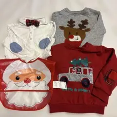 トナカイとクリスマスデザインのトレーナーセット