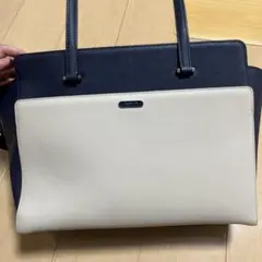 【値下げ】agnis b. ビジネスバッグ ネイビー/ホワイトのサムネイル