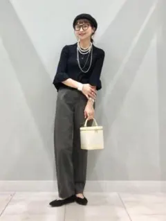 新品　GU ハイライズストレートジーンズ XL ダークグレー