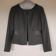 ESPRITMUR ノーカラージャケット 11 黒 ブラック