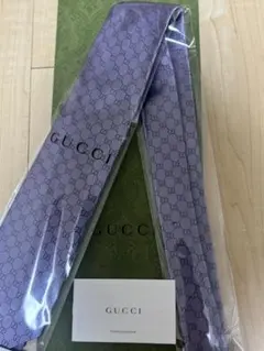 【新品&タグ付】GUCCI ネクタイ　パープル　現行タグ　GG 紫　刺繍