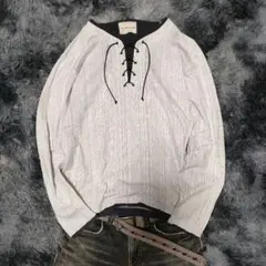 archive lace-up henley neck l/s tee お兄系のサムネイル