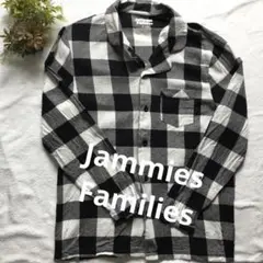 Jammies Familiesネルシャツ ブラックホワイト チェック　パジャマ
