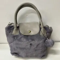 ファーバッグ　２WAY　トートバッグ　ショルダーバッグ　ハンドバッグ　エコファー