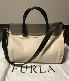FURLA★ベージュ・グレージュ2WAYショルダーバッグ/トートバッグ