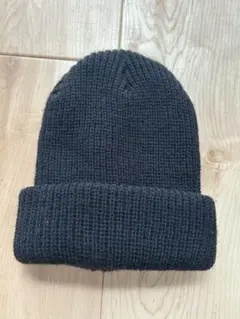 試着のみ　キッズ　ベビー　ニット帽　ネイビー