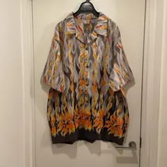 90s 00s ファイヤーパターン アロハシャツ ヴィンテージ