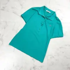 LACOSTE ワニ刺繍 半袖ポロシャツ ターコイズグリーン 緑40*JD321
