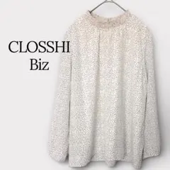 【美品】CLOSSHI Biz クロッシービズ ドット柄 ブラウス M とろみ