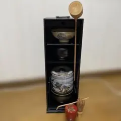 お稽古 初心者 茶道具 短冊棚 旅箪笥 野天抹茶 黒塗 水指 茶碗 建水 お点前 お稽古 初心者 茶道具 短冊棚 旅箪笥 野天抹茶 黒塗 水指 茶碗 建水