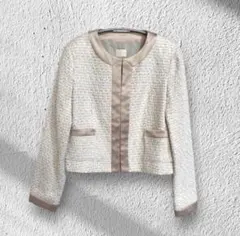 Liala×PG ツイードジャケット ノーカラー ジョイントスペース